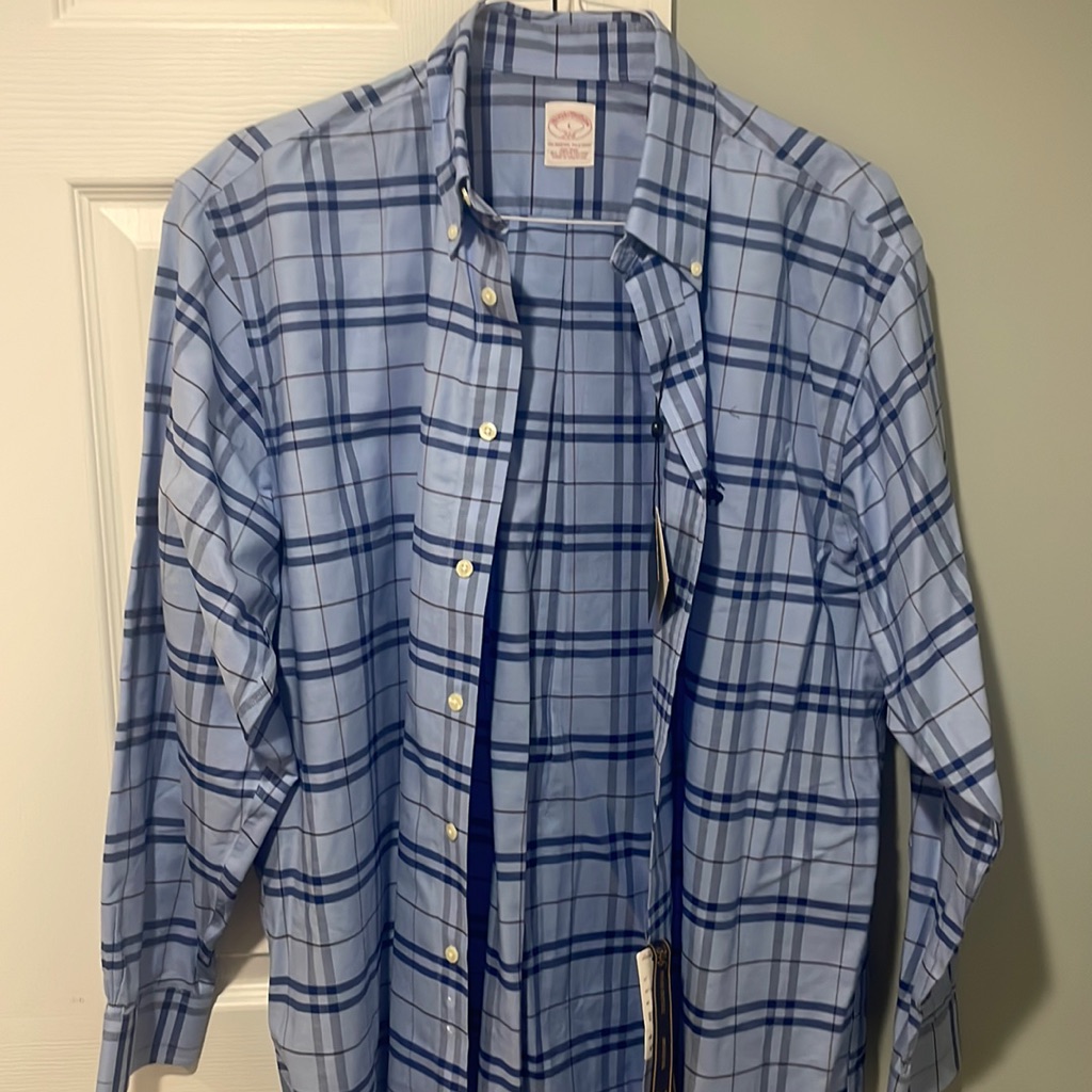 Button Down Plaid Brooks Brothers Brand New Size Large